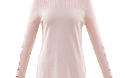 Marble pink top buttoned sleeve