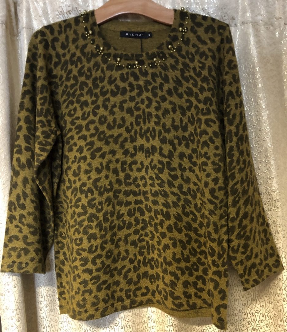 Micha green leopard print top - Hollywood Babes