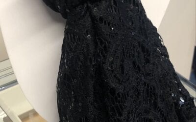 Pia Rossini black lace sequin scarf