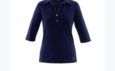 navy buttoned top